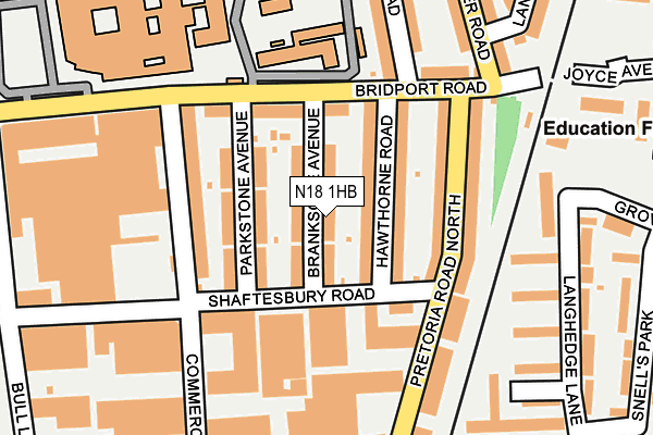 N18 1HB map - OS OpenMap – Local (Ordnance Survey) N18 1HB map - OS OpenMap – Local (Ordnance Survey)