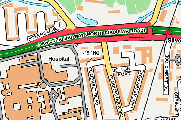 N18 1HQ map - OS OpenMap – Local (Ordnance Survey) N18 1HQ map - OS OpenMap – Local (Ordnance Survey)