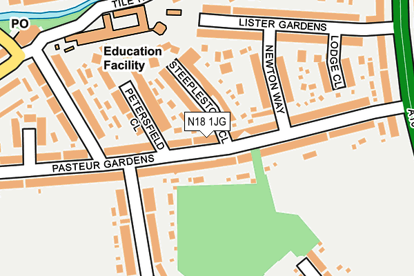 N18 1JG map - OS OpenMap – Local (Ordnance Survey) N18 1JG map - OS OpenMap – Local (Ordnance Survey)
