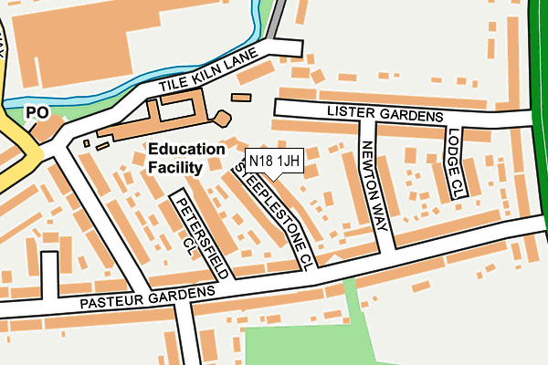 N18 1JH map - OS OpenMap – Local (Ordnance Survey)
