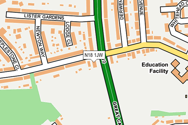 N18 1JW map - OS OpenMap – Local (Ordnance Survey) N18 1JW map - OS OpenMap – Local (Ordnance Survey)