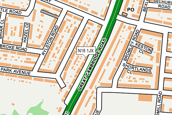 N18 1JX map - OS OpenMap – Local (Ordnance Survey) N18 1JX map - OS OpenMap – Local (Ordnance Survey)