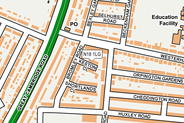 N18 1LG map - OS OpenMap – Local (Ordnance Survey) N18 1LG map - OS OpenMap – Local (Ordnance Survey)