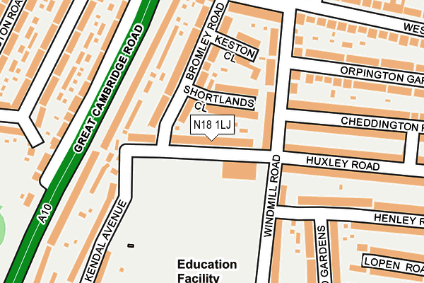 N18 1LJ map - OS OpenMap – Local (Ordnance Survey) N18 1LJ map - OS OpenMap – Local (Ordnance Survey)
