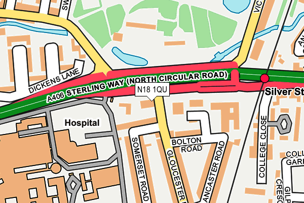 N18 1QU map - OS OpenMap – Local (Ordnance Survey) N18 1QU map - OS OpenMap – Local (Ordnance Survey)