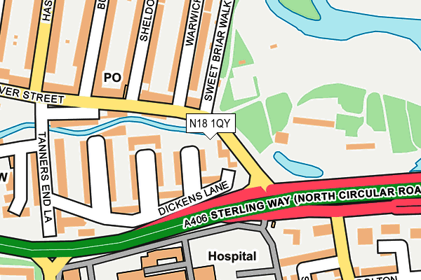 N18 1QY map - OS OpenMap – Local (Ordnance Survey) N18 1QY map - OS OpenMap – Local (Ordnance Survey)