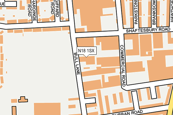N18 1SX map - OS OpenMap – Local (Ordnance Survey) N18 1SX map - OS OpenMap – Local (Ordnance Survey)