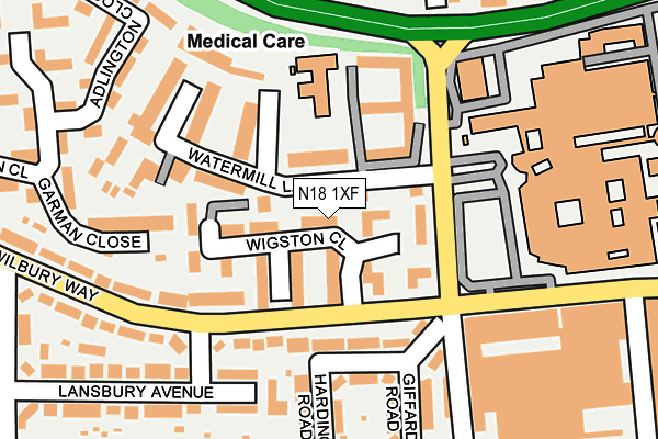 N18 1XF map - OS OpenMap – Local (Ordnance Survey) N18 1XF map - OS OpenMap – Local (Ordnance Survey)
