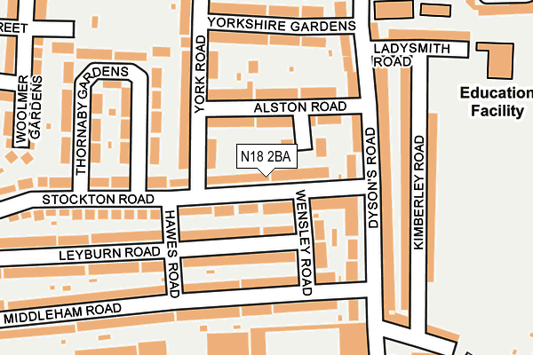 N18 2BA map - OS OpenMap – Local (Ordnance Survey) N18 2BA map - OS OpenMap – Local (Ordnance Survey)