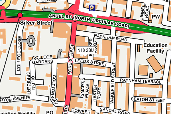 N18 2BU map - OS OpenMap – Local (Ordnance Survey) N18 2BU map - OS OpenMap – Local (Ordnance Survey)