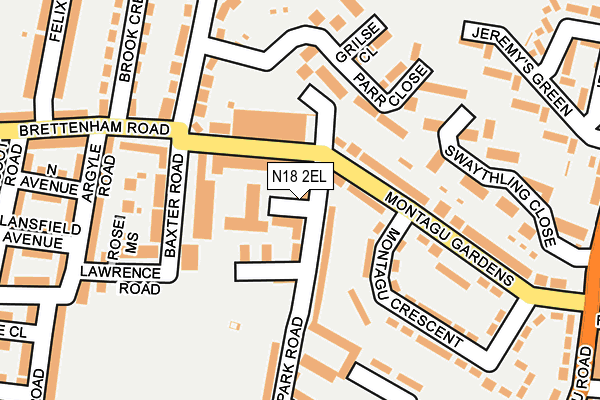 N18 2EL map - OS OpenMap – Local (Ordnance Survey) N18 2EL map - OS OpenMap – Local (Ordnance Survey)
