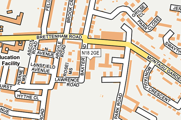 N18 2GE map - OS OpenMap – Local (Ordnance Survey) N18 2GE map - OS OpenMap – Local (Ordnance Survey)