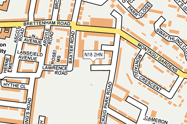 N18 2HN map - OS OpenMap – Local (Ordnance Survey) N18 2HN map - OS OpenMap – Local (Ordnance Survey)
