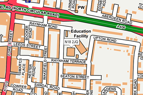 N18 2JQ map - OS OpenMap – Local (Ordnance Survey) N18 2JQ map - OS OpenMap – Local (Ordnance Survey)