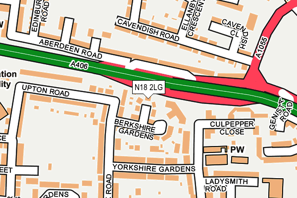 N18 2LG map - OS OpenMap – Local (Ordnance Survey) N18 2LG map - OS OpenMap – Local (Ordnance Survey)