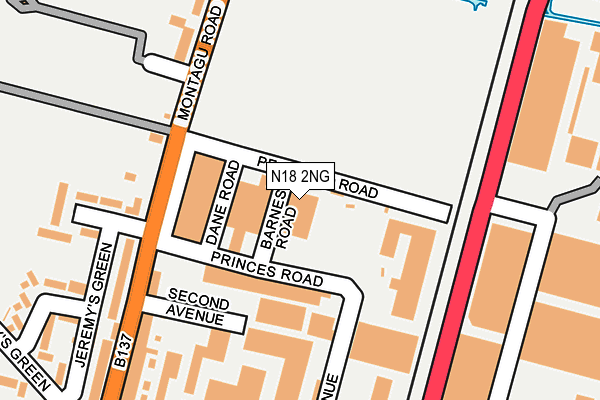 N18 2NG map - OS OpenMap – Local (Ordnance Survey) N18 2NG map - OS OpenMap – Local (Ordnance Survey)