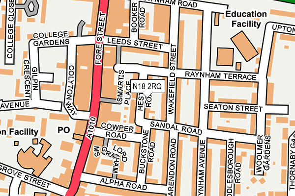 N18 2RQ map - OS OpenMap – Local (Ordnance Survey) N18 2RQ map - OS OpenMap – Local (Ordnance Survey)