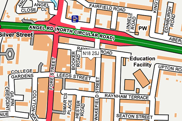 N18 2SJ map - OS OpenMap – Local (Ordnance Survey) N18 2SJ map - OS OpenMap – Local (Ordnance Survey)