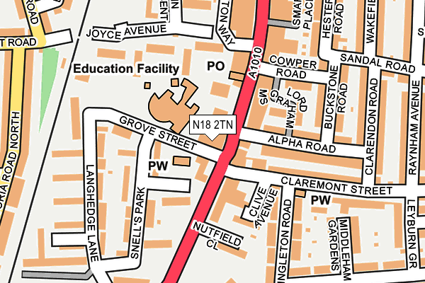 N18 2TN map - OS OpenMap – Local (Ordnance Survey) N18 2TN map - OS OpenMap – Local (Ordnance Survey)