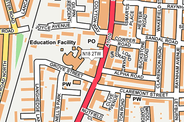 N18 2TW map - OS OpenMap – Local (Ordnance Survey) N18 2TW map - OS OpenMap – Local (Ordnance Survey)