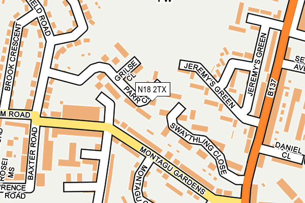 N18 2TX map - OS OpenMap – Local (Ordnance Survey) N18 2TX map - OS OpenMap – Local (Ordnance Survey)