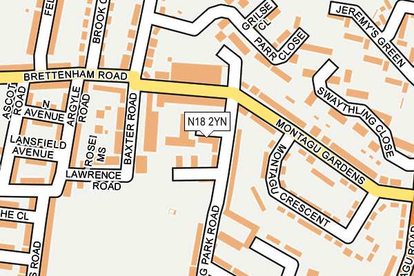 N18 2YN map - OS OpenMap – Local (Ordnance Survey) N18 2YN map - OS OpenMap – Local (Ordnance Survey)