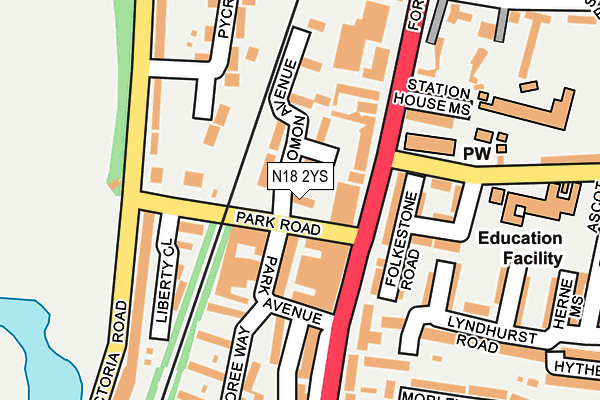 N18 2YS map - OS OpenMap – Local (Ordnance Survey) N18 2YS map - OS OpenMap – Local (Ordnance Survey)