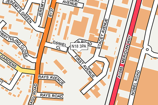 N18 3PA map - OS OpenMap – Local (Ordnance Survey) N18 3PA map - OS OpenMap – Local (Ordnance Survey)