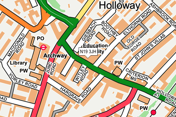 N19 3JH map - OS OpenMap – Local (Ordnance Survey) N19 3JH map - OS OpenMap – Local (Ordnance Survey)