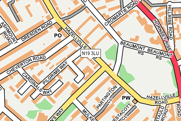 N19 3LU map - OS OpenMap – Local (Ordnance Survey) N19 3LU map - OS OpenMap – Local (Ordnance Survey)