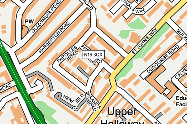 N19 3QX map - OS OpenMap – Local (Ordnance Survey) N19 3QX map - OS OpenMap – Local (Ordnance Survey)