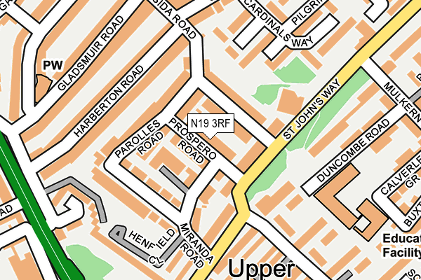 N19 3RF map - OS OpenMap – Local (Ordnance Survey) N19 3RF map - OS OpenMap – Local (Ordnance Survey)