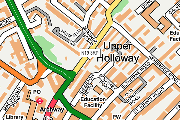 N19 3RP map - OS OpenMap – Local (Ordnance Survey) N19 3RP map - OS OpenMap – Local (Ordnance Survey)