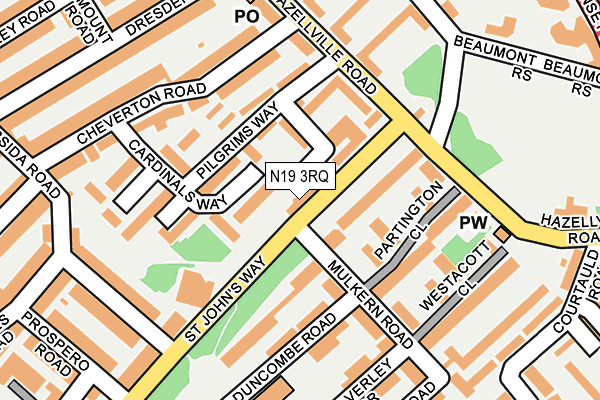N19 3RQ map - OS OpenMap – Local (Ordnance Survey) N19 3RQ map - OS OpenMap – Local (Ordnance Survey)