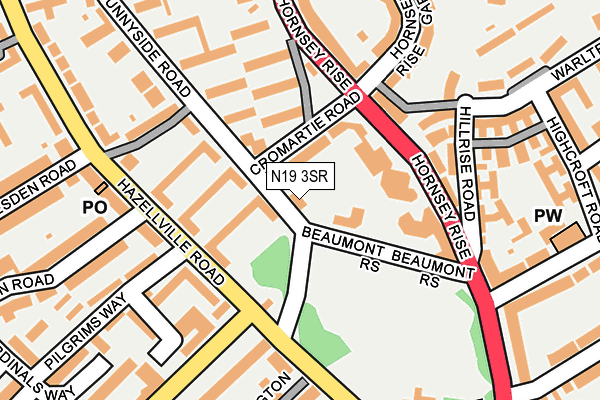N19 3SR map - OS OpenMap – Local (Ordnance Survey) N19 3SR map - OS OpenMap – Local (Ordnance Survey)