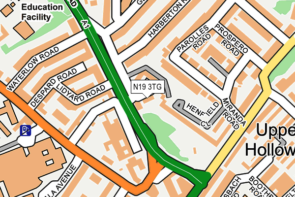 N19 3TG map - OS OpenMap – Local (Ordnance Survey) N19 3TG map - OS OpenMap – Local (Ordnance Survey)
