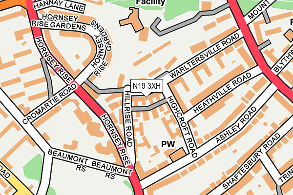 N19 3XH map - OS OpenMap – Local (Ordnance Survey) N19 3XH map - OS OpenMap – Local (Ordnance Survey)