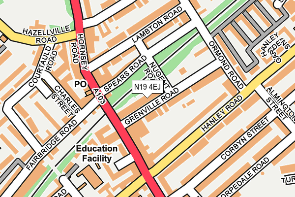 N19 4EJ map - OS OpenMap – Local (Ordnance Survey) N19 4EJ map - OS OpenMap – Local (Ordnance Survey)