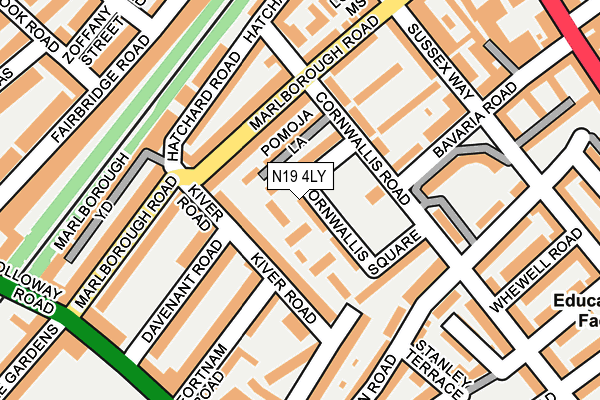 N19 4LY map - OS OpenMap – Local (Ordnance Survey) N19 4LY map - OS OpenMap – Local (Ordnance Survey)