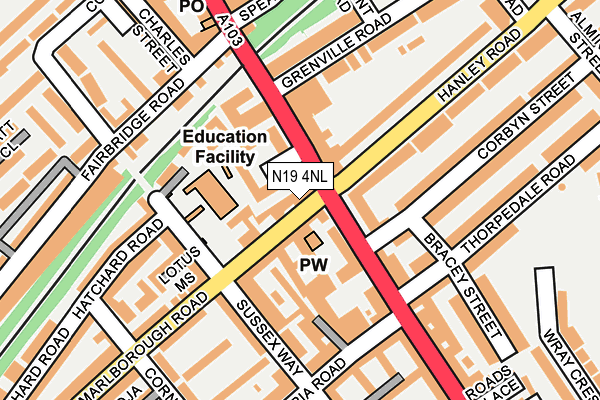 N19 4NL map - OS OpenMap – Local (Ordnance Survey) N19 4NL map - OS OpenMap – Local (Ordnance Survey)