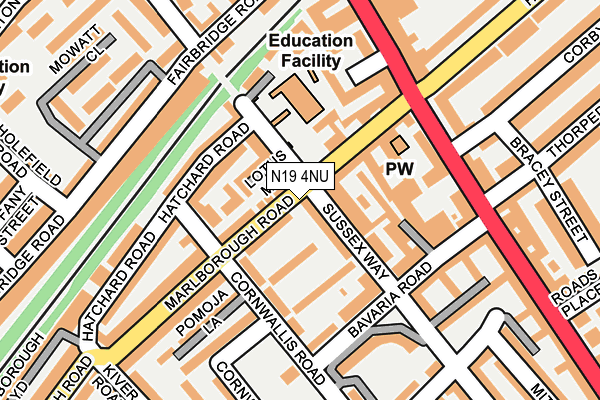 N19 4NU map - OS OpenMap – Local (Ordnance Survey) N19 4NU map - OS OpenMap – Local (Ordnance Survey)