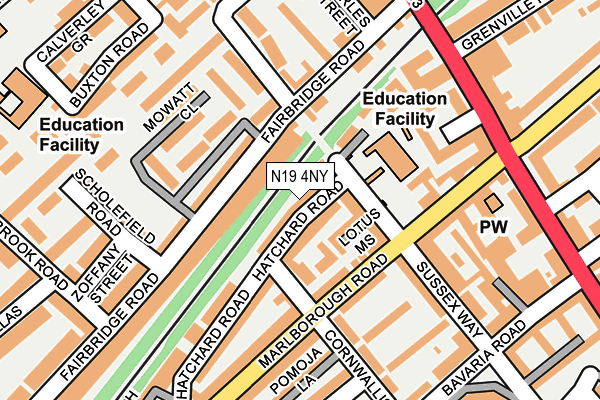 N19 4NY map - OS OpenMap – Local (Ordnance Survey) N19 4NY map - OS OpenMap – Local (Ordnance Survey)