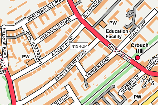N19 4QP map - OS OpenMap – Local (Ordnance Survey)
