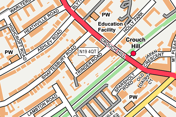 N19 4QT map - OS OpenMap – Local (Ordnance Survey)