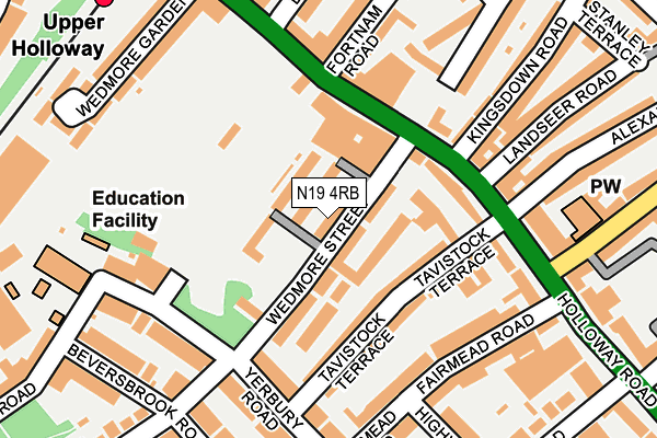 N19 4RB map - OS OpenMap – Local (Ordnance Survey) N19 4RB map - OS OpenMap – Local (Ordnance Survey)