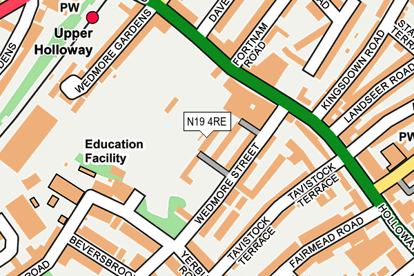 N19 4RE map - OS OpenMap – Local (Ordnance Survey) N19 4RE map - OS OpenMap – Local (Ordnance Survey)