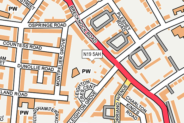 N19 5AH map - OS OpenMap – Local (Ordnance Survey) N19 5AH map - OS OpenMap – Local (Ordnance Survey)
