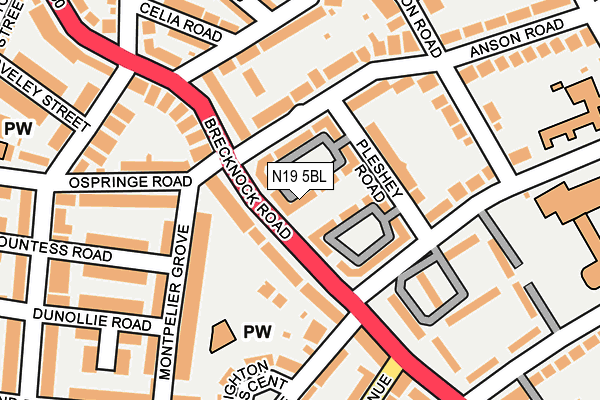 N19 5BL map - OS OpenMap – Local (Ordnance Survey) N19 5BL map - OS OpenMap – Local (Ordnance Survey)