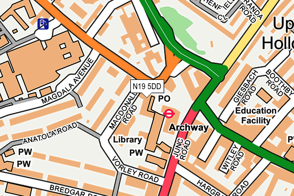 N19 5DD map - OS OpenMap – Local (Ordnance Survey) N19 5DD map - OS OpenMap – Local (Ordnance Survey)