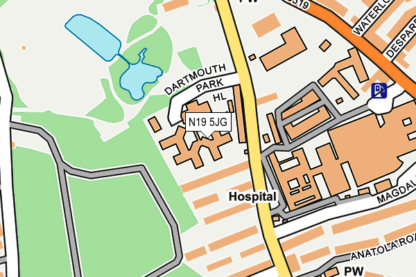 N19 5JG map - OS OpenMap – Local (Ordnance Survey) N19 5JG map - OS OpenMap – Local (Ordnance Survey)